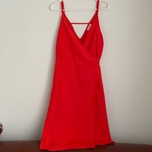 Vivid scarlet summer wrap dress